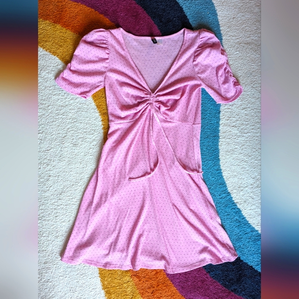H&M Pink Polka Dot Dress Size Small
